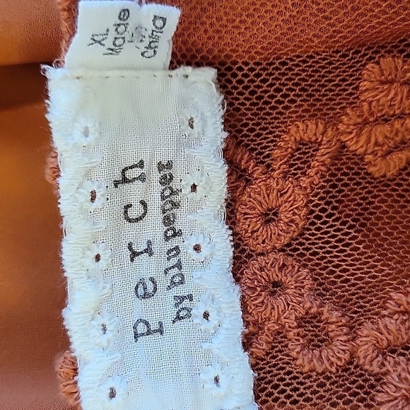 PERCH by Blu Pepper xl sheer button down blouse with crochet at back - Picture 3 of 5